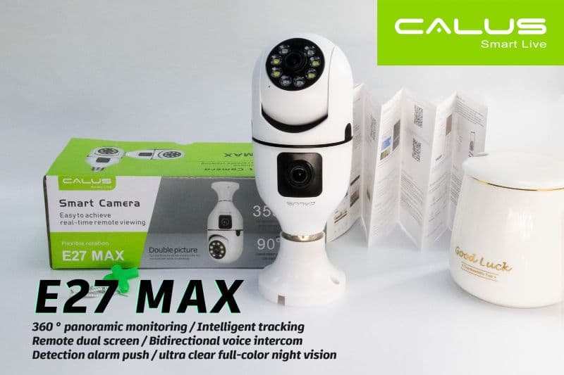 CALUS E27 MAX Dual-Lens Smart Security Camera — available at Niks Digital Connections